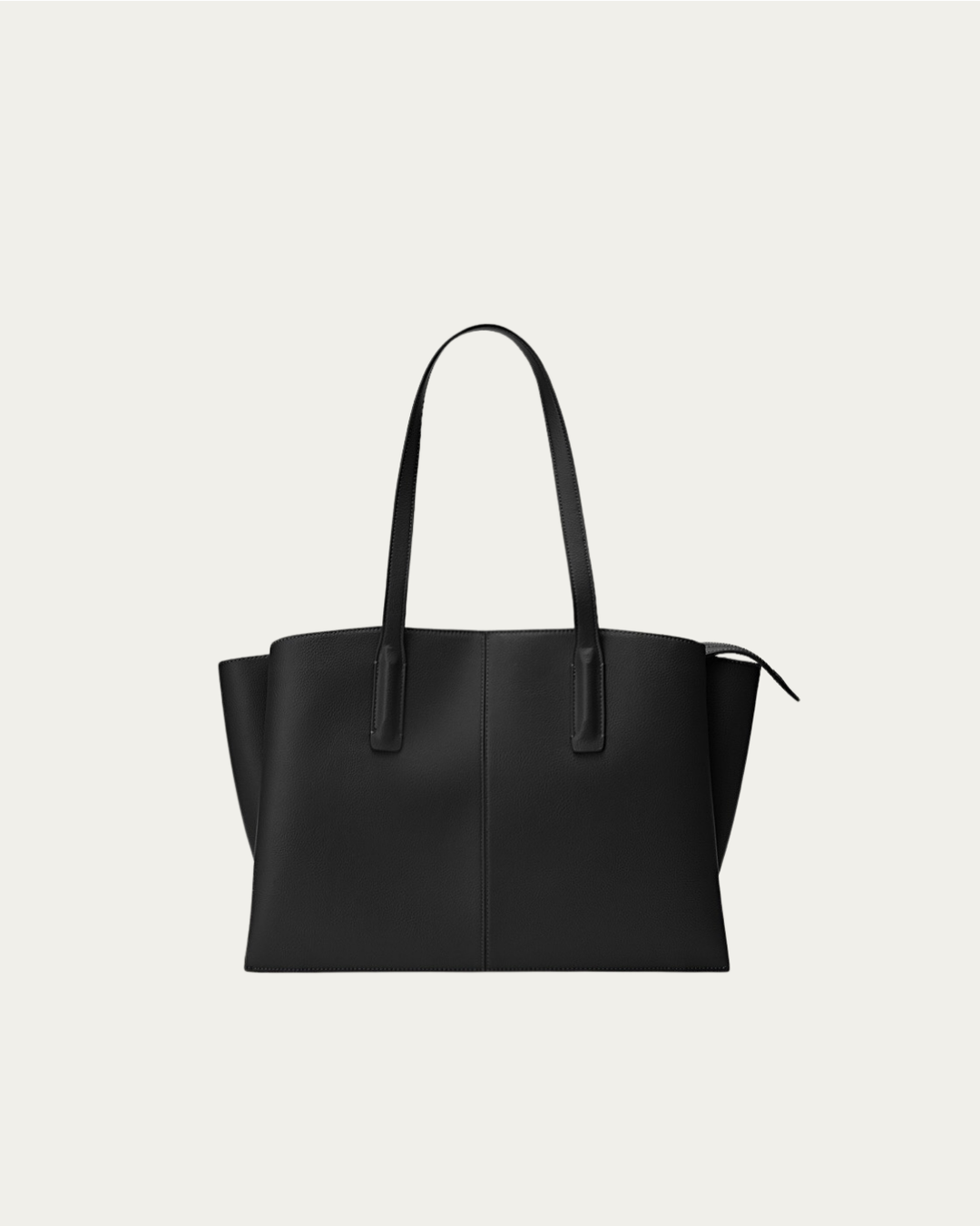 Sorvienne Structured Three Compartment Laptop Tote Bag in Black